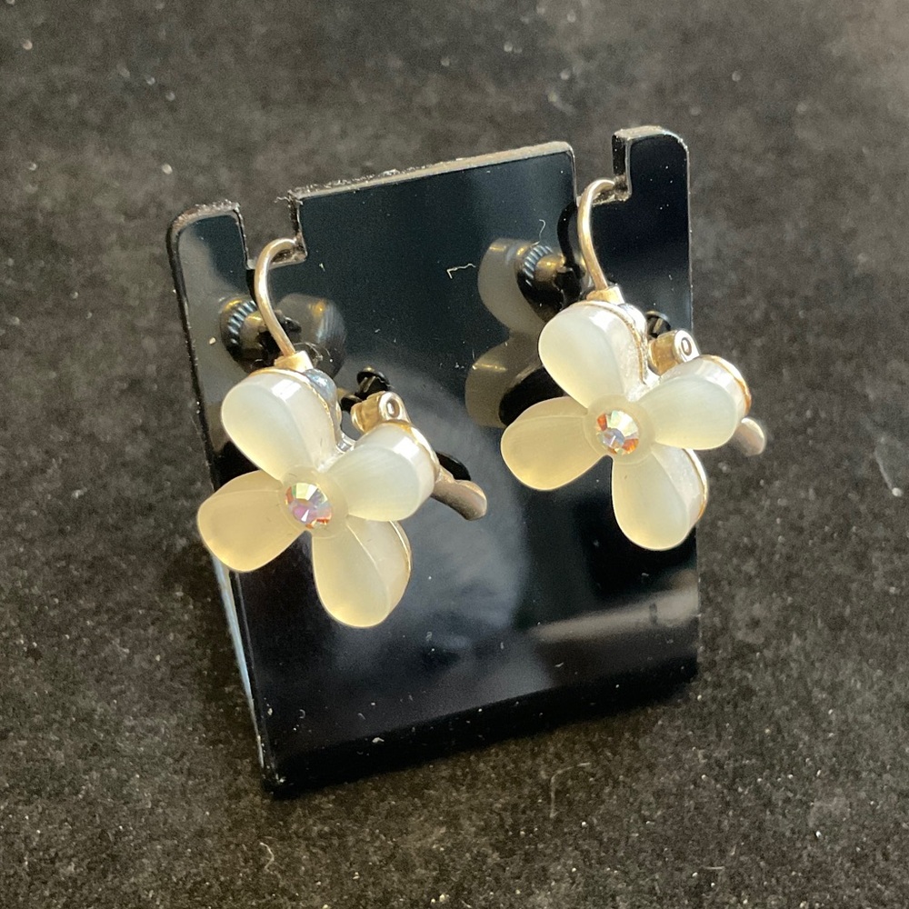 Brighton  silver plated white Floral Earrings